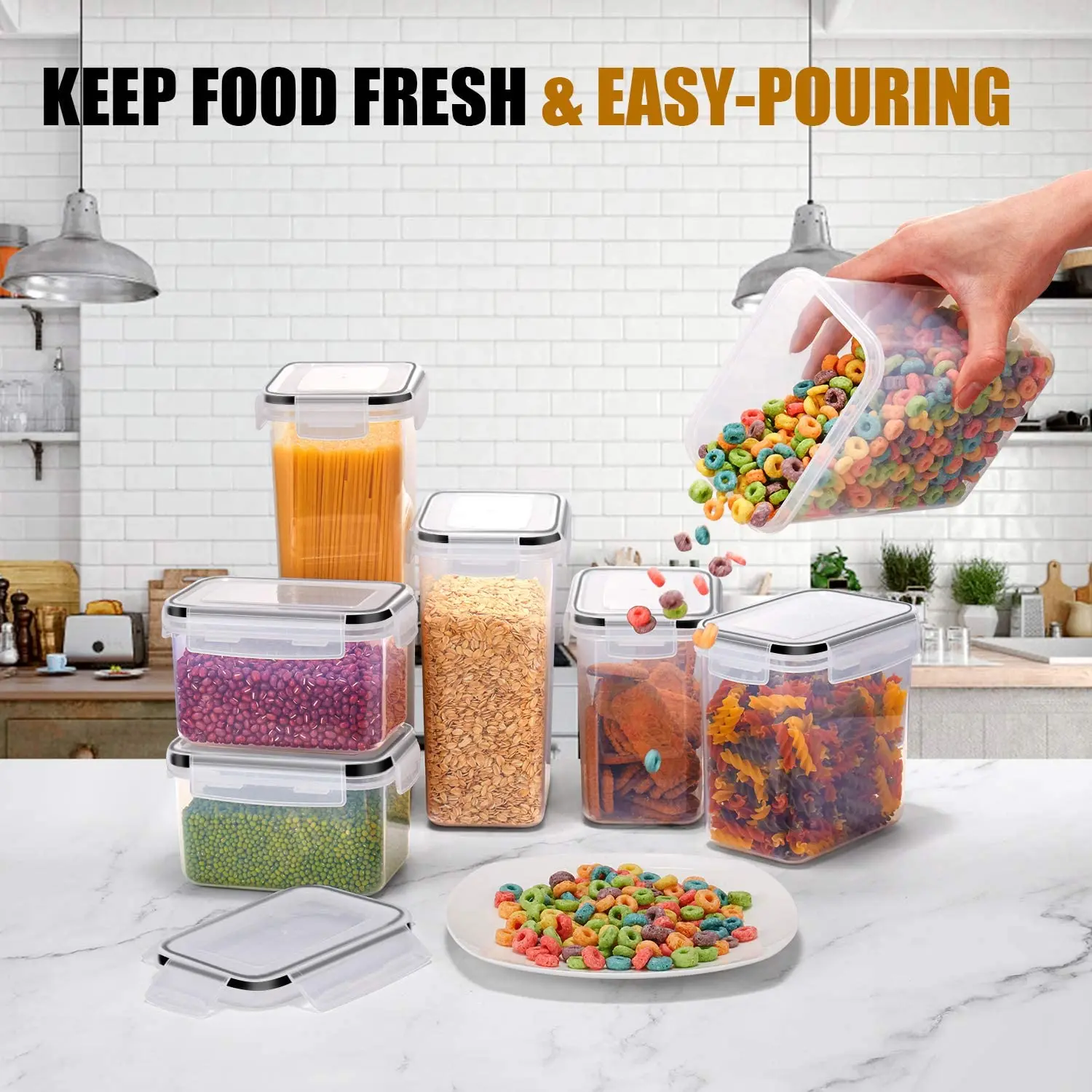 7 piece food container set bpa free, airtight storage with stickers & pen 7-Piece Food Container Set - BPA-Free, Airtight Storage with Stickers & Pen 3
