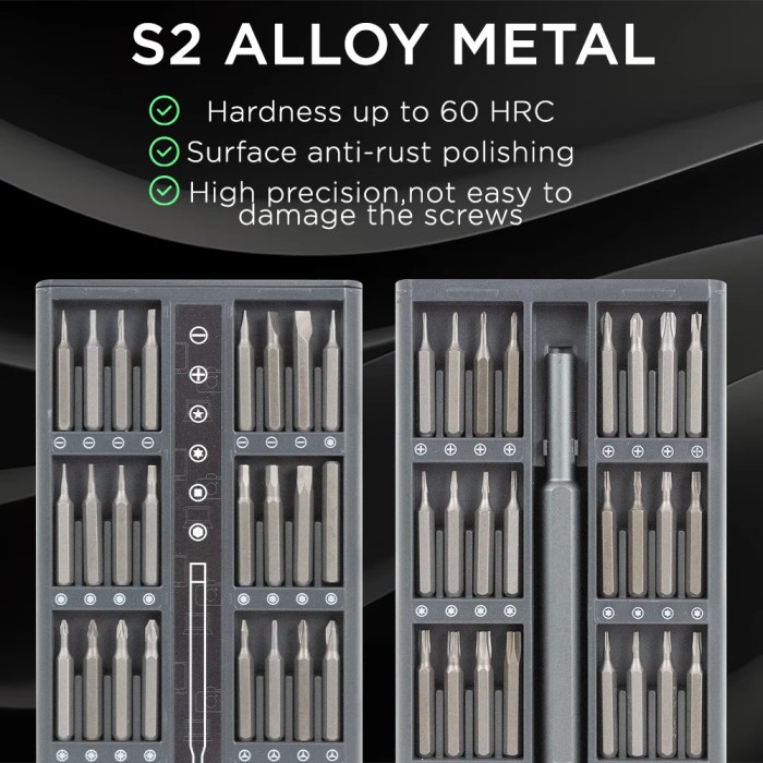 25/63 in 1 magnetic precision screwdriver set mini tools kit for phone & pc repair 25/63-in-1 Magnetic Precision Screwdriver Set - Mini Tools Kit for Phone & PC Repair 2
