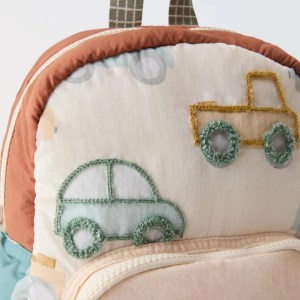 Stylish Car Embroidery Kids Backpack - Lightweight & Multifunctional for Boys and Girls 4
