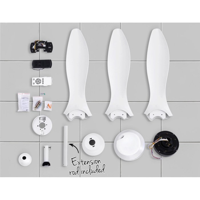 devanti 52'' ceiling fan dc motor w/light w/remote white devanti 52'' ceiling fan dc motor w/light w/remote white