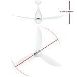 devanti 52'' ceiling fan dc motor led light remote control white devanti 52'' ceiling fan dc motor led light remote control white