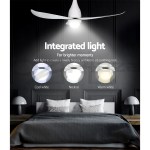 devanti 52'' ceiling fan dc motor led light remote control white devanti 52'' ceiling fan dc motor led light remote control white