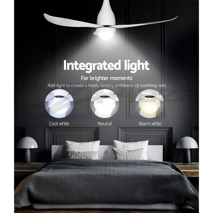 devanti 52'' ceiling fan dc motor led light remote control white devanti 52'' ceiling fan dc motor led light remote control white