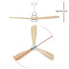devanti 52'' ceiling fan ac motor led light remote light wood
