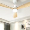 devanti 52'' ceiling fan ac motor led light remote light wood