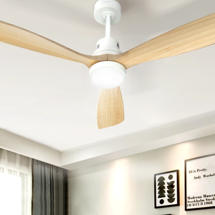 devanti 52'' ceiling fan ac motor led light remote light wood