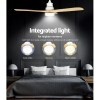 devanti 52'' ceiling fan ac motor led light remote light wood