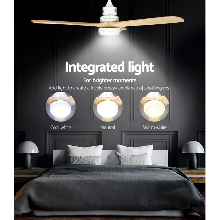 devanti 52'' ceiling fan ac motor led light remote light wood devanti 52'' ceiling fan ac motor led light remote light wood