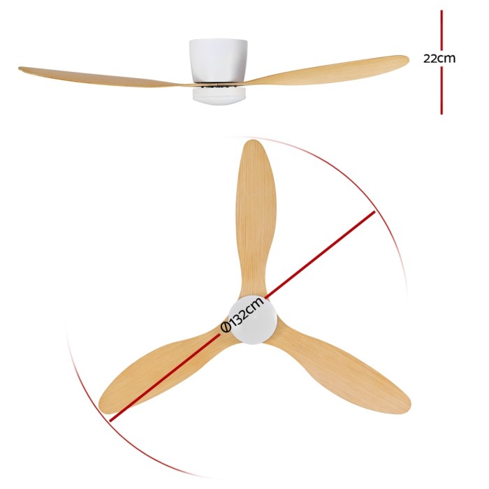 devanti 52'' ceiling fan dc motor w/light w/remote light wood devanti 52'' ceiling fan dc motor w/light w/remote light wood