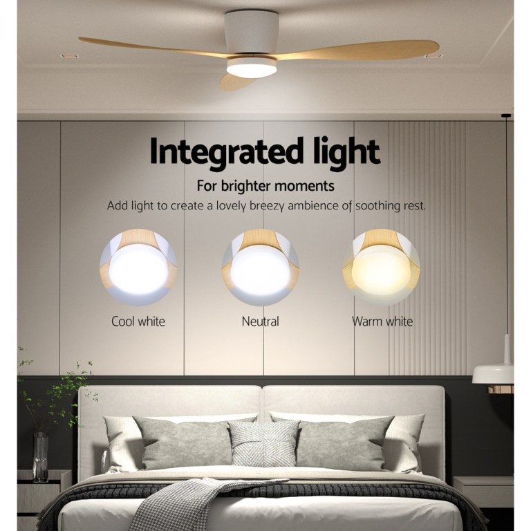 devanti 52'' ceiling fan dc motor w/light w/remote light wood devanti 52'' ceiling fan dc motor w/light w/remote light wood