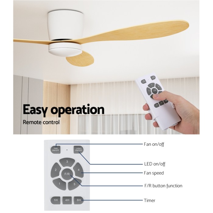 devanti 52'' ceiling fan dc motor w/light w/remote light wood devanti 52'' ceiling fan dc motor w/light w/remote light wood