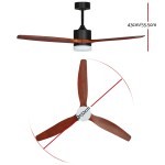 devanti 52'' ceiling fan ac motor 3 blades w/light dark wood devanti 52'' ceiling fan ac motor 3 blades w/light dark wood