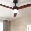 devanti 52'' ceiling fan ac motor 3 blades w/light dark wood devanti 52'' ceiling fan ac motor 3 blades w/light dark wood