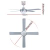 devanti 52'' ceiling fan ac motor w/light w/remote silver devanti 52'' ceiling fan ac motor w/light w/remote silver