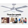 devanti 52'' ceiling fan ac motor w/light w/remote silver devanti 52'' ceiling fan ac motor w/light w/remote silver