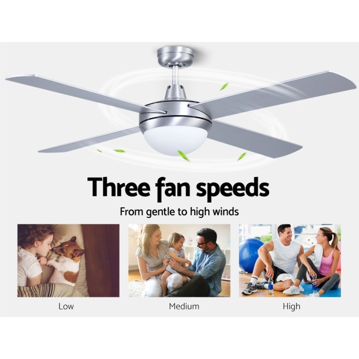 devanti 52'' ceiling fan ac motor w/light w/remote silver devanti 52'' ceiling fan ac motor w/light w/remote silver