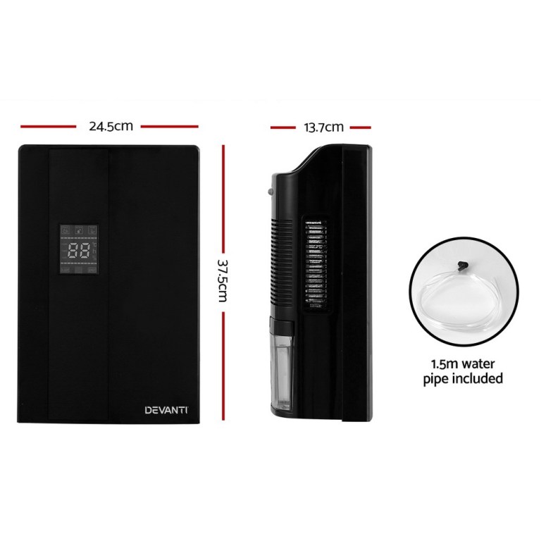devanti dehumidifier 2l air purifier black