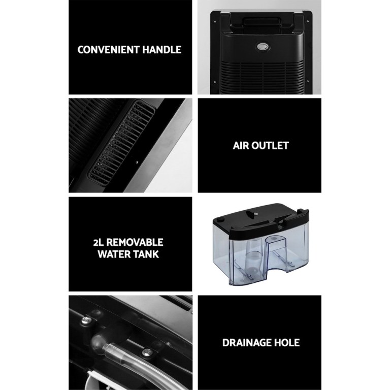 devanti dehumidifier 2l air purifier black
