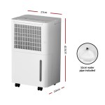 devanti dehumidifier 12l air purifier white