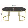 artiss coffee table marble effect black