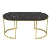 artiss coffee table marble effect black