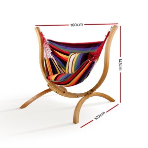 gardeon hammock chair timber outdoor furniture camping with wooden stand