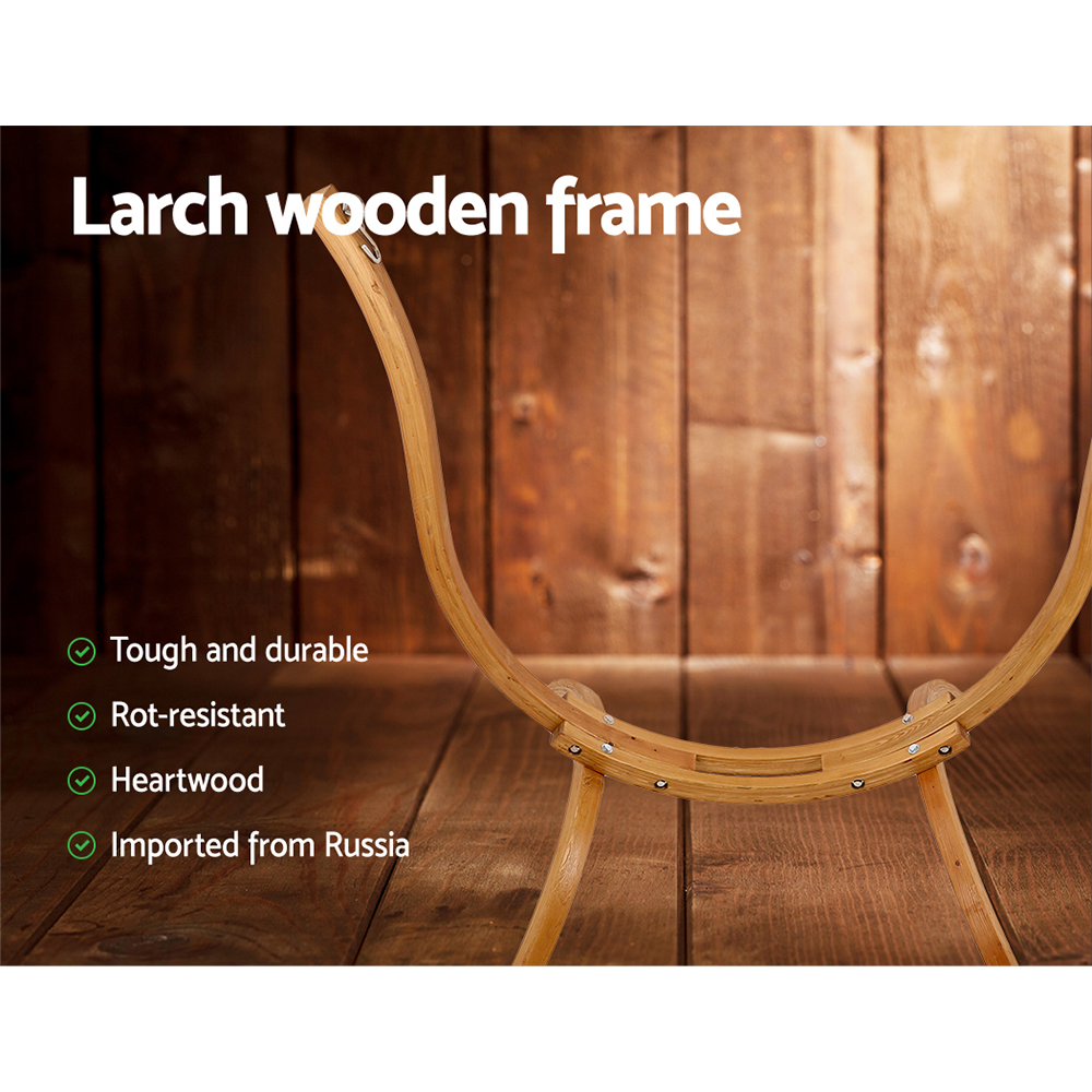 gardeon hammock chair timber outdoor furniture camping with wooden stand
