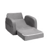 keezi kids sofa 2 seater children flip open couch lounger armchair soft grey keezi kids sofa 2 seater children flip open couch lounger armchair soft grey