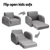 keezi kids sofa 2 seater children flip open couch lounger armchair soft grey keezi kids sofa 2 seater children flip open couch lounger armchair soft grey