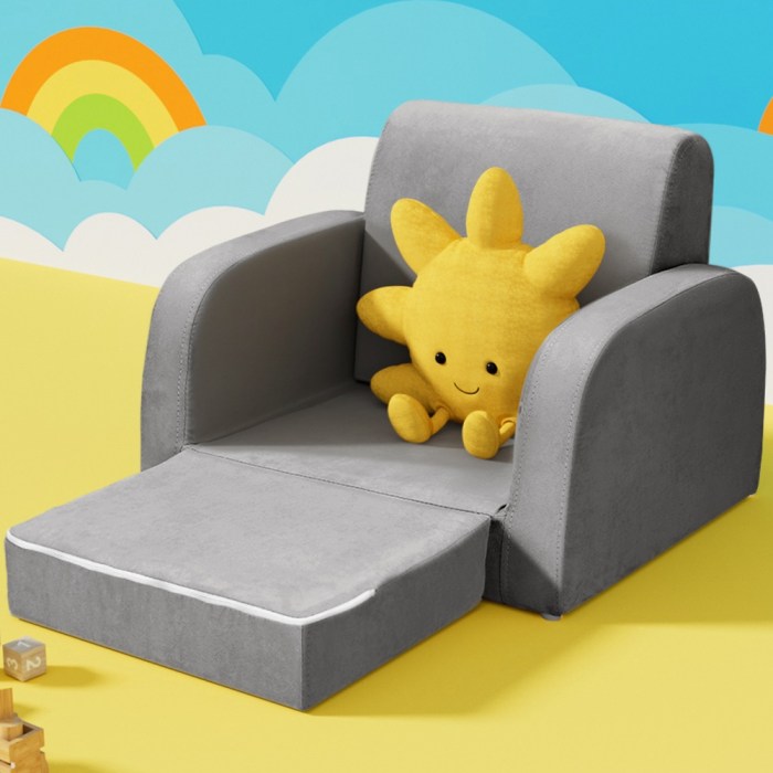 keezi kids sofa 2 seater children flip open couch lounger armchair soft grey keezi kids sofa 2 seater children flip open couch lounger armchair soft grey