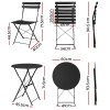 gardeon 3pc outdoor bistro set steel table and chairs patio furniture black