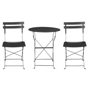 gardeon 3pc outdoor bistro set steel table and chairs patio furniture black gardeon 3pc outdoor bistro set steel table and chairs patio furniture black