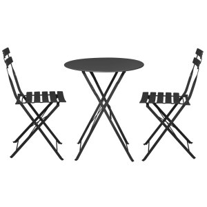 gardeon 3pc outdoor bistro set steel table and chairs patio furniture black gardeon 3pc outdoor bistro set steel table and chairs patio furniture black