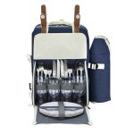 alfresco 4 person picnic basket set backpack bag insulated blue