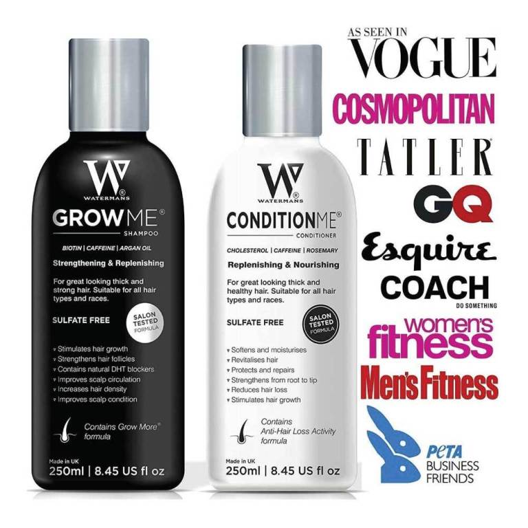 watermans grow me shampoo and conditioner hair growth pack combo anti loss