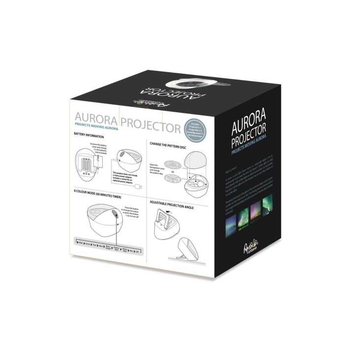 aurora projector moving night light 8 colour mode kids learning toy