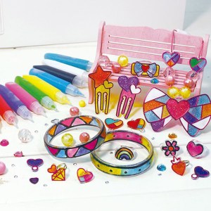 colorato trendy jewellery glass art deco diy craft kit for kids painting set
