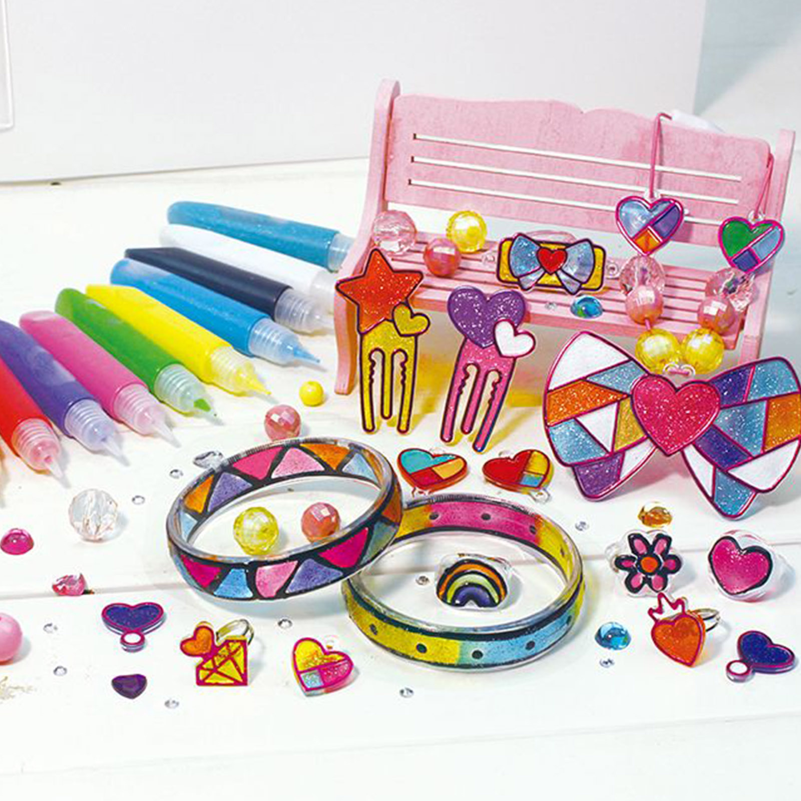 colorato trendy jewellery glass art deco diy craft kit for kids painting set