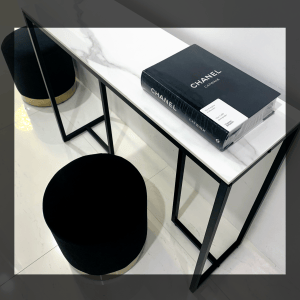 interior ave stone marble console marble & black