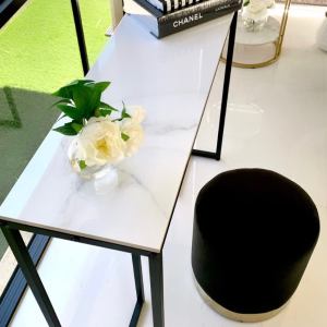 interior ave stone marble console marble & black