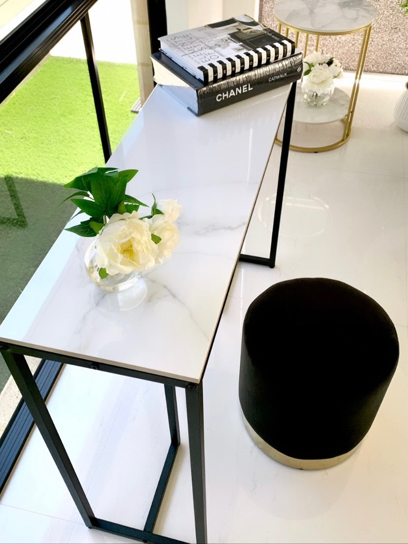 interior ave stone marble console marble & black