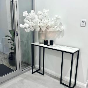 interior ave stone marble console marble & black
