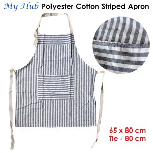 my hub polyester cotton striped apron