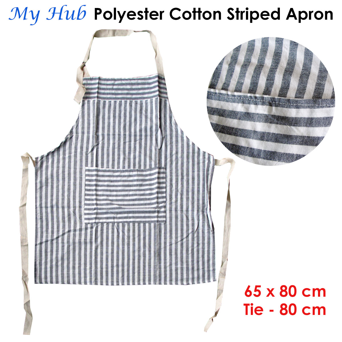 my hub polyester cotton striped apron