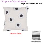 vtwonen stripe and eye natural square filled cushion 50cm x 50cm vtwonen stripe and eye natural square filled cushion 50cm x 50cm