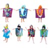 cute kids cotton hooded towel poncho 60 x 120 cm dinosaur