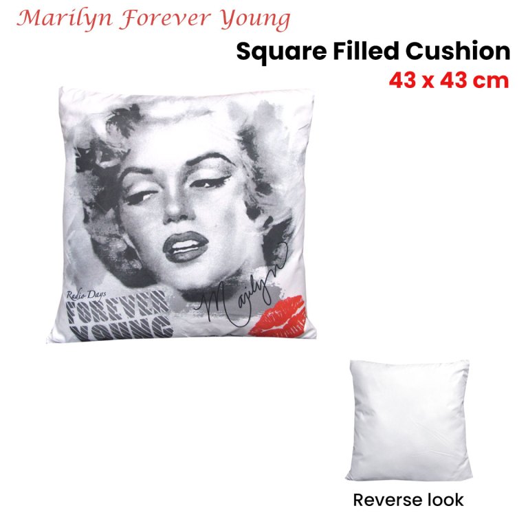 marilyn monroe forever young square filled cushion 43 x 43 cm marilyn monroe forever young square filled cushion 43 x 43 cm