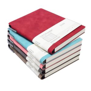 a5 200 pages fashion glued pu leather cover journal travel notebook travellers diary(brown)