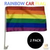 2x rainbow car flag with window clip flags australia day 30cm x 45cm gay pride 2x rainbow car flag with window clip flags australia day 30cm x 45cm gay pride