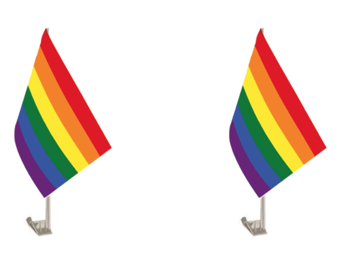 2x rainbow car flag with window clip flags australia day 30cm x 45cm gay pride 2x rainbow car flag with window clip flags australia day 30cm x 45cm gay pride